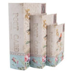 Clayre & Eef Madaras, Post Card feliratú fadobozszett 3 részes, 27X22x7/22x17x6/17x12x4cm (66257)