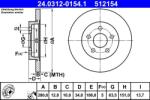 ATE Disc frana spate PowerDisc Ford Mondeo III ATE 24.0312-0154.1 (24.0312-0154.1)