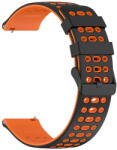 RMPACK Huawei Watch GT 5 46mm Szilikon Óraszíj Hole Style Minimal Pótszíj Fekete-Narancssárga