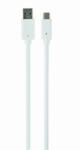 Gembird USB3 / USB-C adat és töltőkábel 0.5m fehér Gembird (CCP-USB3-AMCM-W-0.5M)