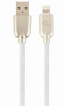 Gembird USB / Lightning töltő kábel 1m fehér gumis Gembird (CC-USB2R-AMLM-1M-W)
