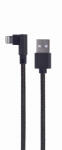 Gembird USB / Lightning adat és töltőkábel 0.2m fekete derékszögű Gembird (CC-USB2-AMLML-0.2M)