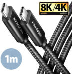 AXAGON USB-C töltő kábel USB4 Gen3x2 40Gbps 1m fekete AXAGON (BUCM432-CM10AB)