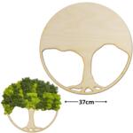  Natúr fa - Dekorálható DIY fa alap 37cm - karcsú fa gyökérzettel - kosarbolt