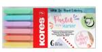 Kores Ecsetirón készlet, KORES "Pastel Style", 6 pasztell szín (IK21462) - papiruniverzum