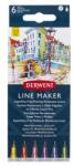 Derwent Tűfilc készlet, 0, 3 mm, DERWENT "Line Marker", 6 különböző szín (E2305576) - papiruniverzum