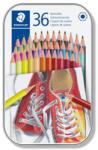 STAEDTLER Színes ceruza készlet, hatszögletű, fém dobozban, STAEDTLER "175", 36 különböző szín (TS175M36) - papiruniverzum