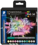 STAEDTLER Ecsetirón készlet, STAEDTLER "Pigment brush 371", 12 különböző pasztell szín (TS371C122) - papiruniverzum