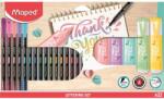 Maped Kalligrafikus készlet, 22 darabos, MAPED "Lettering Set", 6 szövegkiemelő + 16 tűfilc különböző színekben (IMA983719) - papiruniverzum