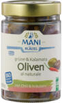 Mani Masline verzi si Kalamata crude cu chili si ierburi, 205 g