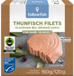 Followfish File de ton dungat in ulei de masline bio, 160 g