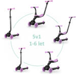 Qplay Roller / futóbicikli Sema Evo LED fényekkel Lila, életkor 1 - 6 év, legfeljebb 50 kg - vital24