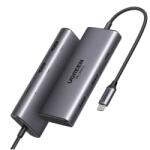 UGREEN Dokkoló állomás 6 az 1-ben, 8K30Hz, Dual Monitor, USB HUB, Dual HDMI 2.0 és 2.1, 2x USB-A, USB-C, 100W, szürke 15852 (15852)