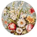  IRIS műanyag tálca, virágcsokor mintás, krém 33 cm (QX_IMPEX_KFT_676552) (QX_IMPEX_KFT_676552)