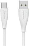 USAMS green series adatkábel, usb - type-c, 18w, 3a, gyorstöltő, 100cm, fehér (SJ714USB02)