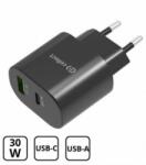 Cellect hálózati töltő adapter PD30W/QC3.0 18W fekete (MTCB-PD30WNE-BK) (MTCB-PD30WNE-BK)