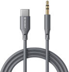 Techsuit - Prémium Kábel Adapter SoundFleX (AC4) - Type-C - 3.5mm Jack, Hi-Fi Minőség, DAC Chip, Szilikagél, 1m - Szürke - smartdiszkont