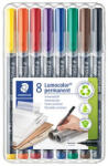 STAEDTLER Alkoholos marker készlet, OHP, 0, 4 mm, STAEDTLER Lumocolor® 313 S, 8 különböző szín (TS313WP8)