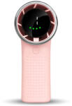 Techsuit - Prémium Mini Kézi Ventilátor (A8) - LED Digitális Kijelzővel, USB-C Tölthető, 5 Szélsebesség, 3600mAh - Rózsaszín