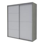 Todi Cube 2 gardróbszekrény 140 cm széles hamuszürke tölgy/fényes fehér