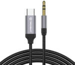  Techsuit - Prémium Kábel Adapter FuseXound (AC11) - Type-C - 3.5mm Jack, Hi-Fi Minőség, DAC Chip, PVC, 0.5m - Szürke - studioeszkozok