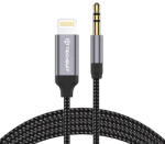  Techsuit - Prémium kábeladapter SoundShell (AC10) - iOS-hoz 3, 5 mm-es Jack, DAC chip, 16bit/48kHz, 1, 5m - Szürke - studioeszkozok