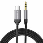  Techsuit - Prémium Kábel Adapter SoundShell (AC9) - USB-C-ről 3, 5 mm-es Jack-re, DAC Chip, 16bit/48Khz, 1, 5m - Szürke - studioeszkozok