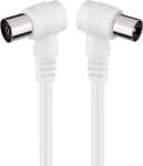 Goobay Cablu coaxial 3C-2V coax tata 90° > coax mama 90° - dublu ecranat - ecranare > 75dB - 2.5m, Goobay (CX-2.5-GBAY)