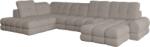 TEMPO KONDELA Kinyitható sarokkanapé elektromos kihúzható funkcióval, bézses szürke Taupe, balos, TOLLO XL U ROH