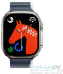 Apple Watch 4-6, SE, SE (2022) (38 / 40 mm) / Watch 7-9 (41 mm) / Watch 10 (42 mm), szilikon pótszíj, mágneses zár, kétszínű, 3D minta, Hoco AS102, sötétkék/fehér - mobil-box