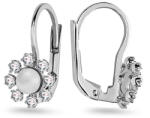 Heratis Forever Fülbevaló gyöngyökkel és cirkóniákkal Virág, fehérarany, 9K IZ24633HR