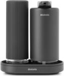 Brabantia SinkStyle Soap Dispenser Set szappan- és mosogatószer-adagoló szett 2x200ml, csepptálcával, csepegésmentes, műanyag, acél, határtalan szürke ásványi textúra - 227943 (227943)