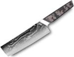 HARAHU Cuțit de bucătărie damasc TA-37576 - Nakiri / Negru / Gri KP37576