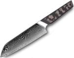 HARAHU Cuțit de bucătărie damasc TA-37577 - Santoku / Negru / Gri KP37577