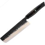HARAHU Cuțit de bucătărie damasc ZA-37582 - Nakiri / Negru / Maro KP37582