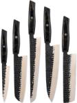 HARAHU Set de cuțite de bucătărie damasc ZA-37586 - Negru / Maro / 5buc KP37586