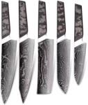 HARAHU Set de cuțite de bucătărie damasc TA-37579 - Negru / Gri KP37579