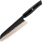 HARAHU Cuțit de bucătărie damasc ZA-37581 - Santoku / Negru / Maro KP37581