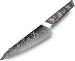 HARAHU Cuțit de bucătărie damasc TA-37571 - Chef / Negru / Gri KP37571