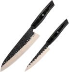 HARAHU Set de cuțite de bucătărie damasc ZA-37585 - Negru / Maro / 2 buc KP37585