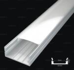 LED Profiles Dupla soros alumínium profil LED szalaghoz, falon kívüli opál búrával, csúsztatható és pattintható is SURFACE3 LP103-MLK (LP-UNICOV2-MLK)