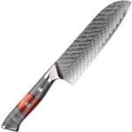  Yamiyo damaszk konyhakés - Santoku/Piros/Szürke