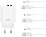 XO CE34 Hálózati töltő szett 2*USB-A 2, 4A + Lightning kábellel