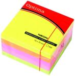 Optima Öntapadó jegyzettömb 75x75 mm 450 lap neon mix Optima (122937)