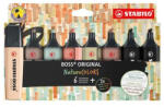 STABILO Szövegkiemelő készlet, 2-5 mm, STABILO " BOSS original NatureColors" , 6 különböző szín + 2 fekete