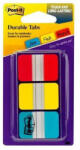 3M Jelölőcímke, műanyag, megerősített, 3x22 lap, 25x38 mm, 3M POSTIT, vegyes - toptoner