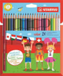 STABILO Színes ceruza készlet, hatszögletű, STABILO " Color" , 24 különböző szín