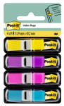 3M Jelölőcímke, műanyag, 4x35 lap, 12x43 mm, 3M POSTIT, élénk vegyes - toptoner