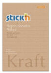 Stick N Öntapadó jegyzettömb, vonalas, 150x101 mm, 100 lap, STICK N " Kraft Notes"
