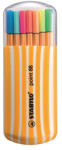 STABILO Tűfilc készlet, 0, 4 mm, STABILO " Point 88 Zebrui" , 15+5 különböző szín